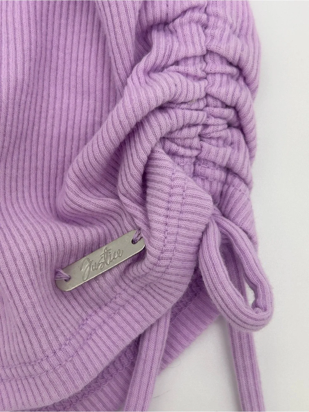 Girls Justice Pink Tank and Lavender Ruched Side Tee Set Size S (7/8)